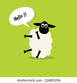 sheep and say hello,illustration design.