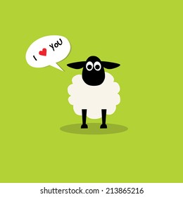 sheep say I love you,illustration design
