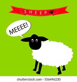 Sheep say sleepy. sheep with speech bubble. illustration design