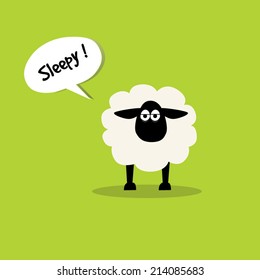 Sheep say sleepy.illustration design.