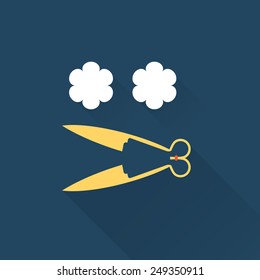 sheep scissors vector icon