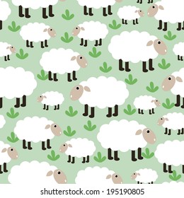 sheep seamless background. vector illustration