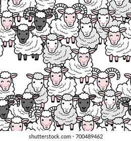 a lot of sheep seamless pattern
