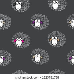 sheep seamless pattern, can be used for textile,  background, book cover, packaging