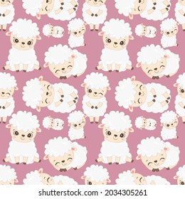 sheep seamless pattern perfect for wallpaper, backgrounds, invitations, packaging design projects. 
Surface pattern design.