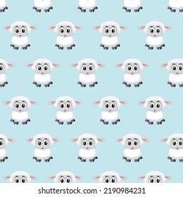 Sheep. Seamless pattern. Vector illustration, sheep background, Fabric print.
