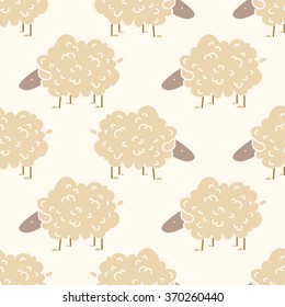 Sheep seamless pattern. Vector illustration