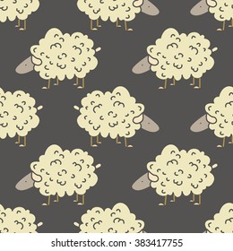 Sheep seamless pattern. Vector illustration