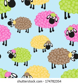 Sheep seamless pattern for your design