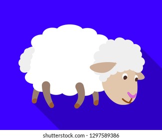 Sheep search grass icon. Flat illustration of sheep search grass vector icon for web design