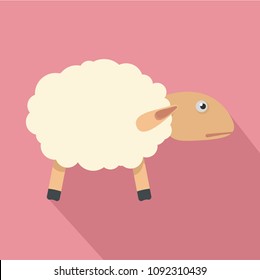 Sheep with shadow icon. Flat illustration of sheep with shadow vector icon for web design