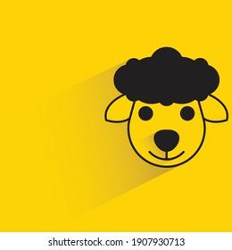ovejas con sombra sobre fondo amarillo