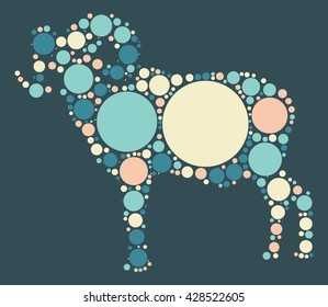 sheep shape design by color point