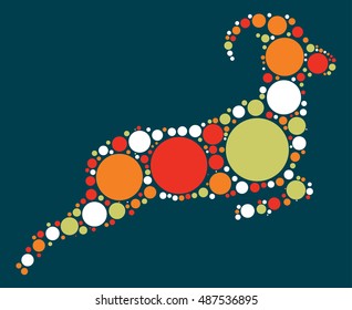 sheep shape vector design by color point
