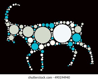 sheep shape vector design by color point
