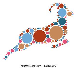sheep shape vector design by color point
