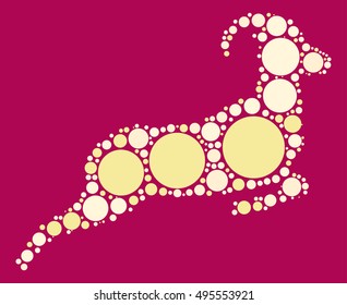 sheep shape vector design by color point
