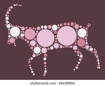 sheep shape vector design by color point
