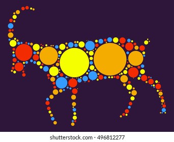 sheep shape vector design by color point
