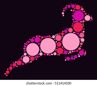 sheep shape vector design by color point