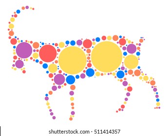sheep shape vector design by color point
