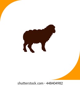 Sheep sign. Brown icon on white background