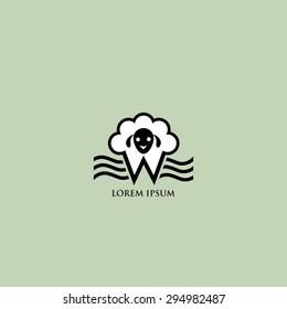 Sheep sign - vector illustration