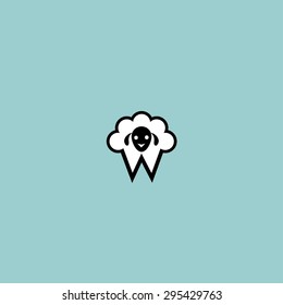 Sheep sign - vector illustration 
