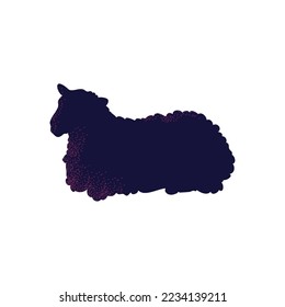 sheep silhouette design over white