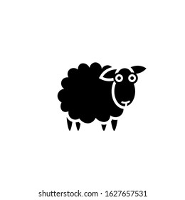 Sheep silhouette icon. Clipart image isolated on white background
