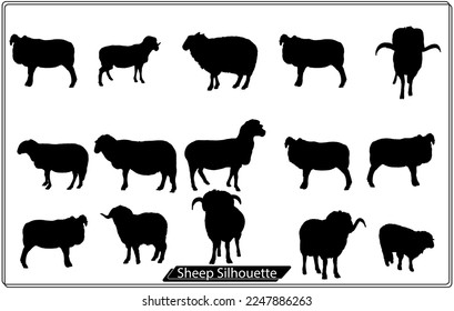 Sheep Silhouette Icon On White Background