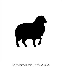 sheep silhouette icon vector flat design.