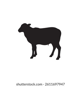 
Sheep silhouette icon vector flat design on white background.