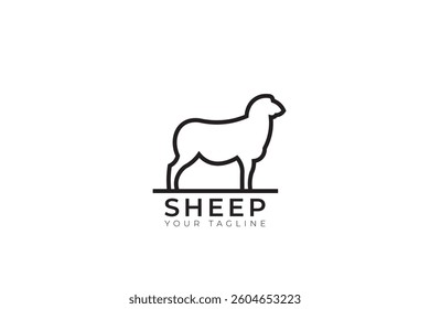 sheep silhouette logo design, simple sheep head logo in black