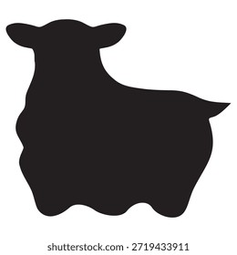 silhueta de ovelha ícone de logotipo vetor design



