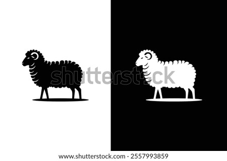 Sheep silhouette. Sheep logo, icon. Sheep vector design isolated on white black background.