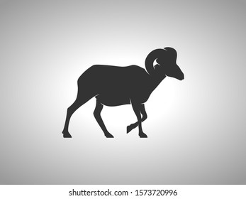 Sheep Silhouette on White Background. Isolated Vector Animal