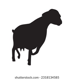 sheep silhouette set collection isolated black on white background vector illustration