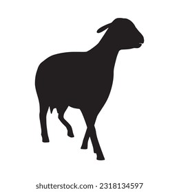 sheep silhouette set collection isolated black on white background vector illustration