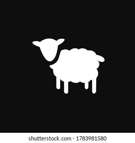 Sheep silhouette with standing pose, vector illustration