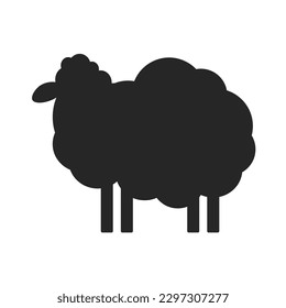 Silhouette de oveja con posición de pie, EPS de ilustración vectorial