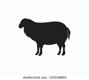 Sheep Silhouette Vector Icon. Lamb Vector Icon Template.