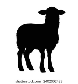 Sheep Silhouette. Sheep Vector Illustration.