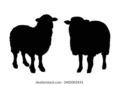 Sheep Silhouette. Sheep Vector Illustration.