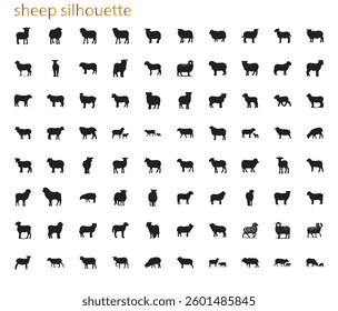 
sheep silhouette vector illustration collection
