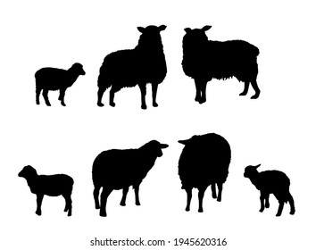 Sheep Silhouette Vector Illustration Isolated On Stock Vector (Royalty ...