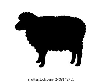 material de ilustración vectorial de silueta de oveja