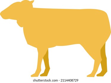 Sheep silhouette vector illustration sideways