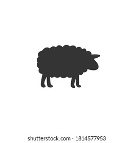 Sheep silhouette vector, symbol on a white background