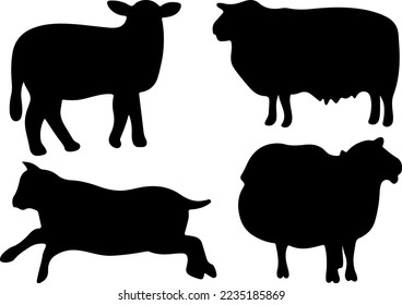 Vector de silueta de oveja para sitios web, obras de arte relacionadas con gráficos